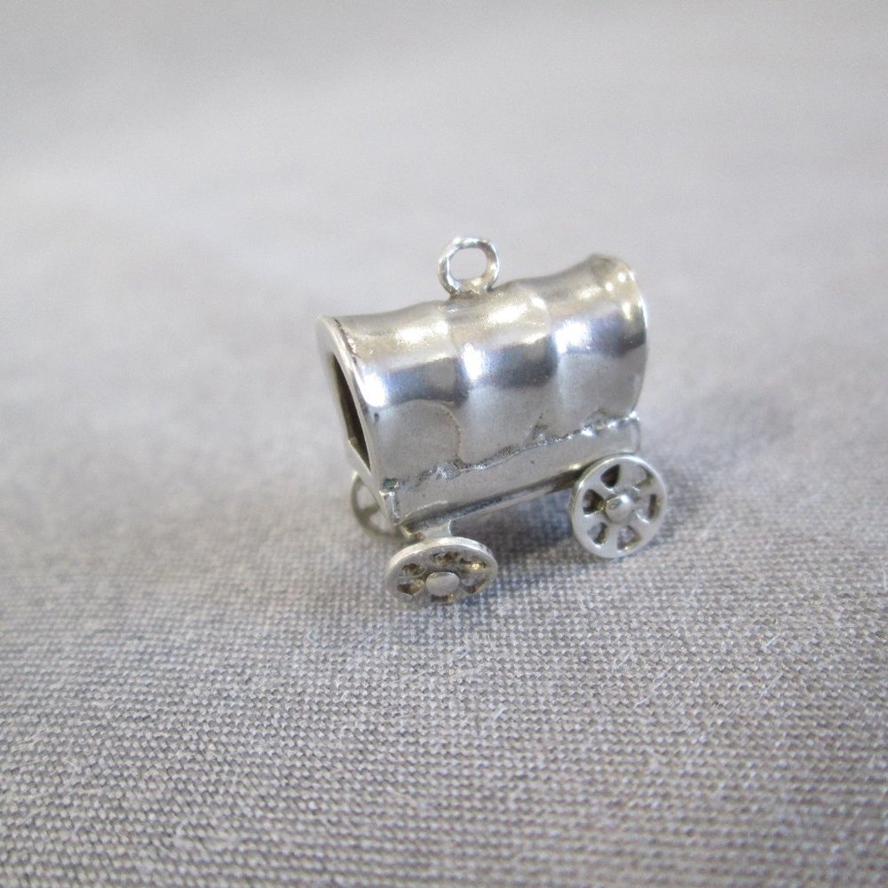 Sterling Silver Charm Conestoga Covered Wagon - Picture 4 of 7